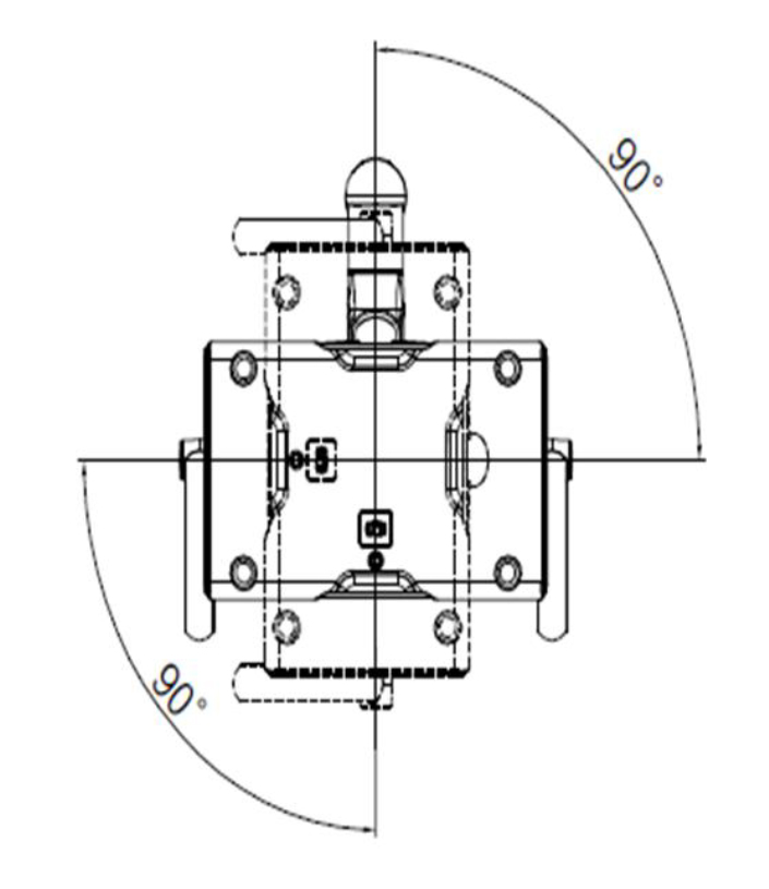 詳細サイズ・ヘッドアームの可動範囲