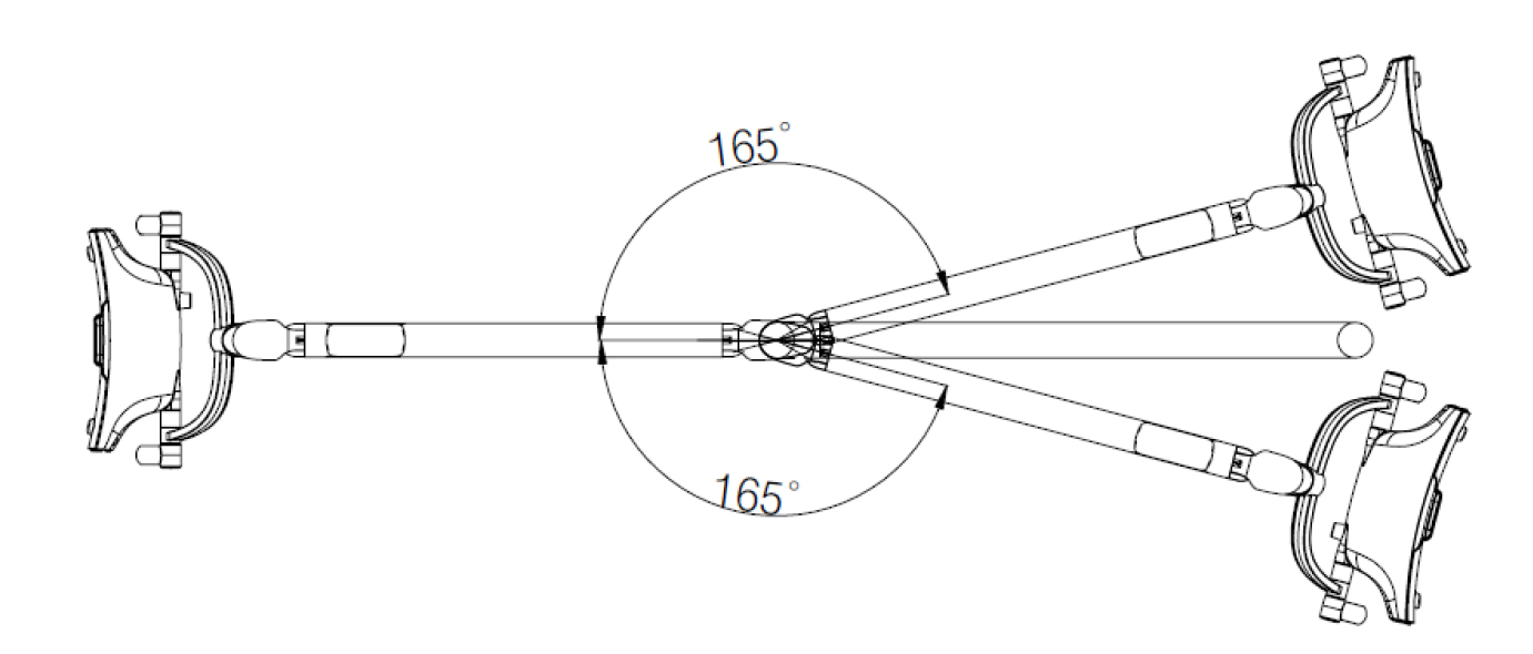 詳細サイズ・ヘッドアームの可動範囲